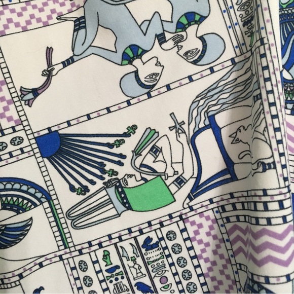 Egyptian Novelty Print Polyester Blouse Circa 1970s - Picture 4 of 4